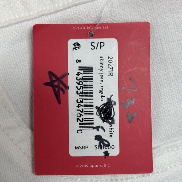 Spanx Skinny Jeans Womens Small White Ankle High Rise Tummy Shaping Pull On Pant - Picture 11 of 13